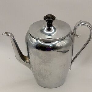 Chrome Style Metal Coffee 4 Cup Server Deco Pitcher MCM w/Lid